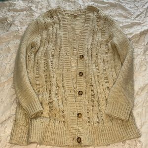 MICHAEL Michael Kors Knit Cream Cardigan Sz L